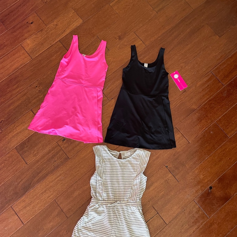 Yogalicious and Zara girls one piece- Pink, Black, and Striped!